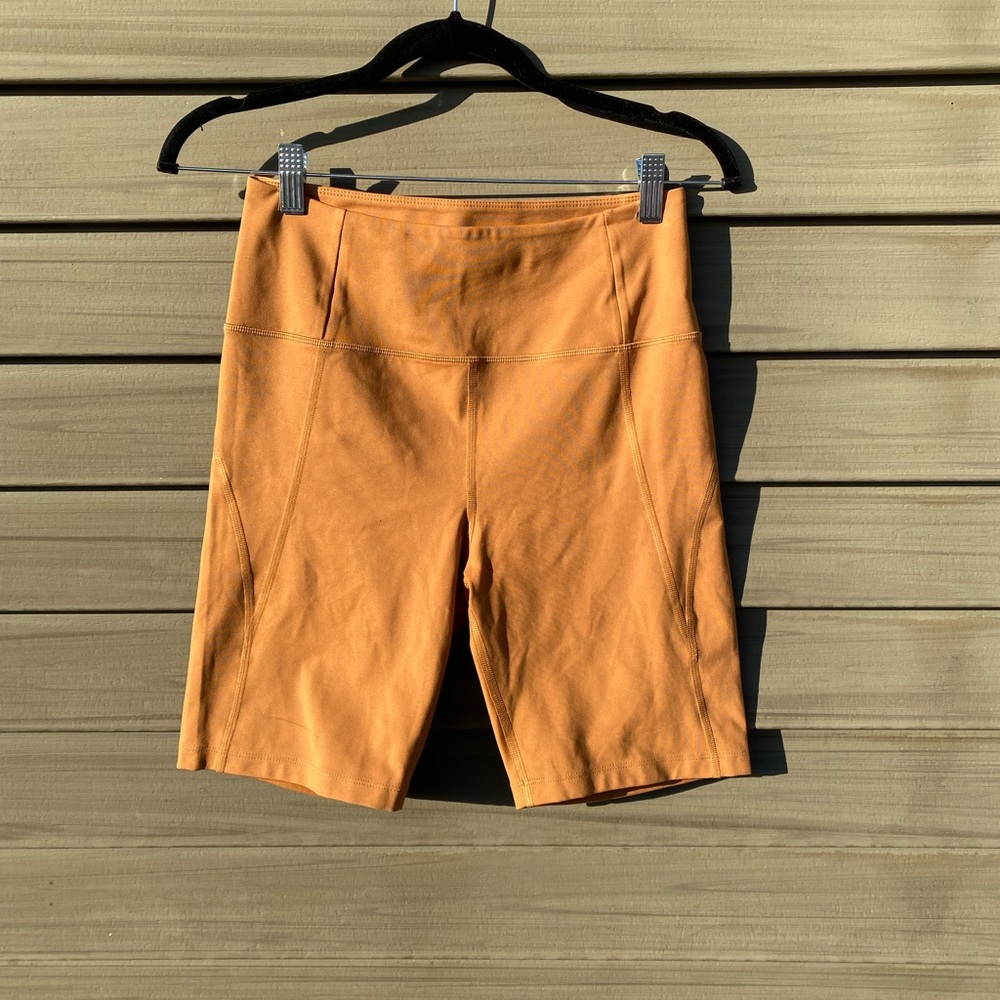 girlfriend collective Orange High-Rise Bike Shorts